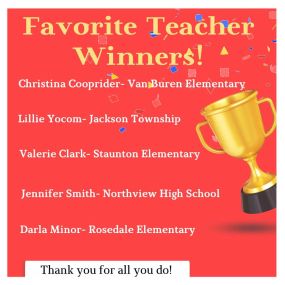 A HUGE THANK YOU to everyone who took the time to nominate their favorite teacher.  We would like to thank all of the wonderful teachers in our communities!  The winners are posted below and will be notified today. We will be awarding your hard work with $100 toward your teacher wishlist, YOU ALL DESERVE IT!! 
#LOTSOFLOVE #TeacherAppreciation #myagentjenni #BeTheGoodNeighbor