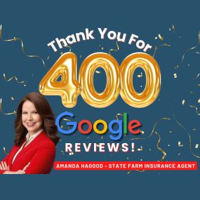 Thank you to our wonderful customers for 400 Google Reviews! We appreciate you taking the time to share your experiences!