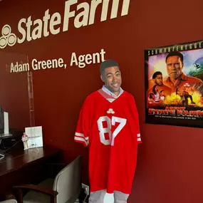 Jake and everyone at Adam Greene State Farm getting ready for The Big Game!