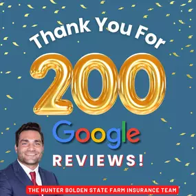 Thank you for 200 Google reviews!