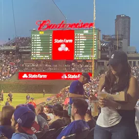 Enjoying a game at Wrigley