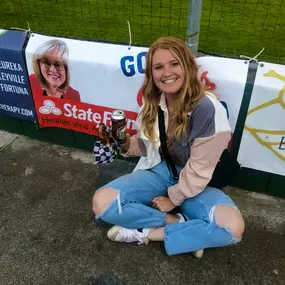 When you sponsor your local baseball team. Humboldt Crabs Baseball and your daughter is proud of you.