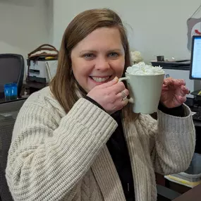 It's National Whip Cream Day and we had some fun this morning with our coffee/hot chocolate.