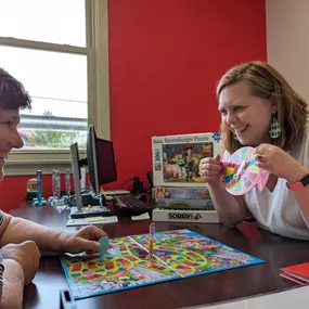 It's Fun Friday!  Mike is still gone so we made his office into a game room. It's official - he's moving to the kitchen.