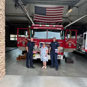 Practicing fire safety at the fire station!