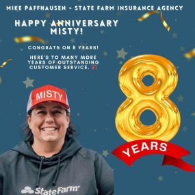 Please ALSO wish Misty at #agentpaff a Happy 8th Anniversary with Paffhausen State Farm! Thanks for everything, Misty!
#butteamerica