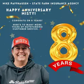 Please ALSO wish Misty at #agentpaff a Happy 8th Anniversary with Paffhausen State Farm! Thanks for everything, Misty!
#butteamerica