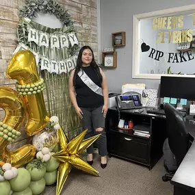 Flash Back Friday BIG birthday in the office today!!! Ayleen we wish you all the best today and everyday! Cheers to an incredible new year!!! Thank you for ALL you do! You are appreciated beyond words! Have the best weekend!