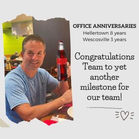 Well done, team! We celebrated the 8th and 3rd anniversaries of our Hellertown and Wescosvilles offices. Congratulations to us!