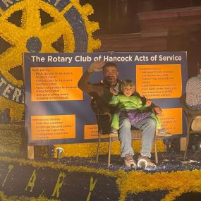 I had an absolute blast last night at the 76th Annual Hancock Halloween Parade, graciously sponsored by the Hancock Rotary Club! 
Maverick (dressed as the HULK) and I were fortunate enough to ride on the Rotary float alongside Dr. Murphy, the Parade Chairman. As we made our way through town, we were met with many smiling faces, and Maverick thoroughly enjoyed waving to everyone.
It was truly an unforgettable experience. Oh, and to top it off, even Jake made a surprise appearance!