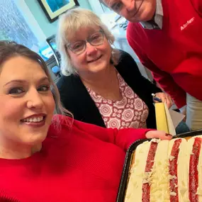 Happy #internationalcakeday we delivered a few cakes to #localbusinesses to spread some #thanksgiving cheer what fun would it be if we didn’t enjoy some in the office also 
#internationalcakeday #cake #statefarm #statefarminsurance #jakefromstatefarm #insurance #insuranceagent #indiana #brownsburg #hendrickscounty #hendrickscountyindiana #avonindiana #plainfieldindiana #indianapolisindiana #indianapolis #statefarmagent #localbusiness #shoplocal