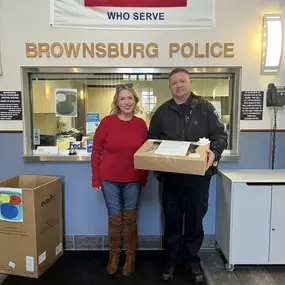 In honor of Law Enforcement Appreciation Day, Our office manager Andrea presented a beautifully crafted charcuterie box from our very own local restaurant Brie & Bartlett · Fine Grazing + Charcuterie to Brownsburg Police DepartmentWe pride ourselves on supporting our hard working officers and local businesses! #localbusiness #ShopSmall #police #brownsburgindiana #hendrickscountyindiana #statefarm #statefarminsurance #statefarmagent