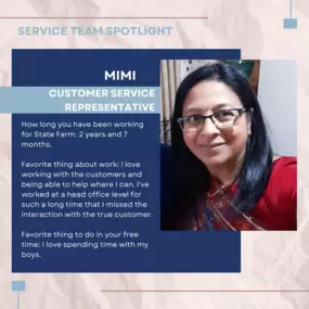 Here's a little about Mimi, one of our customer service representatives!