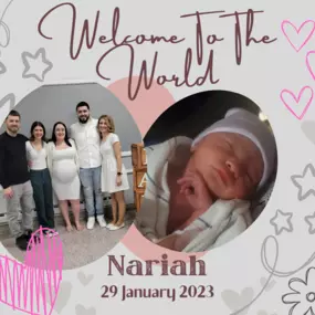 Congratulations to Robert and Amy on the arrival of their very first grandchild, Nariah! Wishing you guys a lifetime of pure joy with your gorgeous granddaughter.