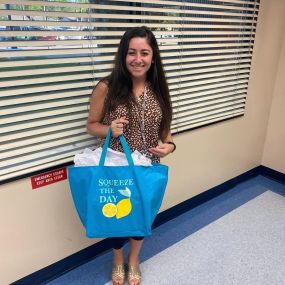 Dropped off our first goody bag to our sponsored teacher, Ms. Garzia at Crown Point Elementary School! We are so excited to work with her this year and to relieve a little first year teacher stress for her! Thank you for what you do, Ms. Garzia!