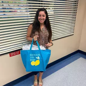 Dropped off our first goody bag to our sponsored teacher, Ms. Garzia at Crown Point Elementary School! We are so excited to work with her this year and to relieve a little first year teacher stress for her! Thank you for what you do, Ms. Garzia!