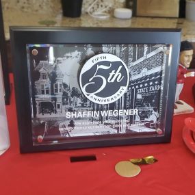 Celebrating 5 years of being a State Farm Agent! Thank you to all of our customers and the community for your support in making our dream of owning a business a reality!