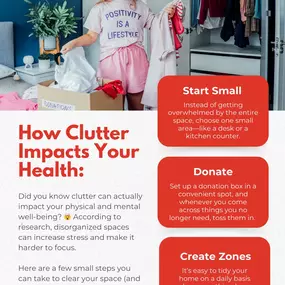 Did you know clutter doesn’t just impact your space—it can also affect your health? Research shows that disorganized spaces can increase stress and make it harder to focus.
Clearing your space is a great first step, but don’t forget to check if your home is properly covered, too. Let’s review your home insurance together and ensure your safe space is ready for whatever life throws your way.