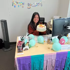 Celebrating our office manager's birthday. Thank you for all that you do Pam!