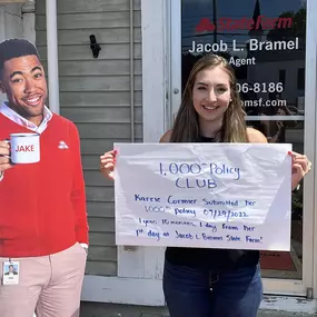 A huge shout out to this rockstar Hall of Fame office manager Karrie ????!She is officially apart of the 1,000 app count club at Jacob L. Bramel State Farm and is the first team member to do so ????????. We could not be more grateful for the dedication that Karrie brings to the table for our customers each day ????. Seriously, call this lady for a quote on your home/auto/life insurance, she is ????????????????! You will be impressed ????.