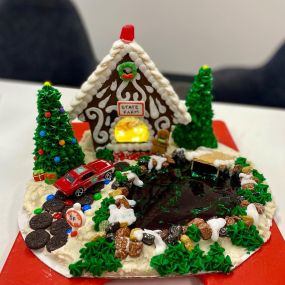 Enterprise Rental Car held a Gingerbread Making Contest with a few local State Farm offices, and guess who won? Thanks to my office manager, Sarah Crabtree, WE ARE THE CHAMPIONS!