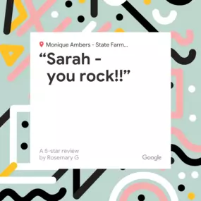 Rosemary, thank you for the review. Our team works hard to provide a great insurance experience for everyone who walks through our doors, and we are thrilled to hear that you are happy with your insurance policy!