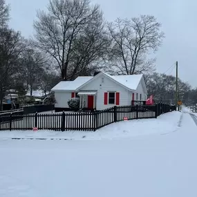 The snow in Georgia at Matt Frye's State Farm