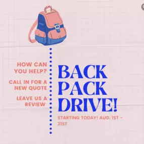 Today is the first day of our backpack drive! There are a couple of ways you can help us reach our goal and donate to Guy Lee Elementary. If you're an existing customer, you can leave us a Google review, and we will donate a backpack. If you're not an existing customer, you can give us a call for a new business quote! Give us a call at 541-654-4780!