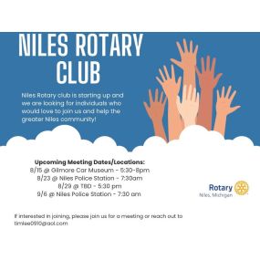 Hey Niles community! Have you all heard that the Niles Rotary Club is starting back up again?! I guess it used to be a thing but it’s been quite a few years since we’ve had one. If you are interested in joining or learning more, join us for a meeting soon or let me know if you are interested and I can get you connected with the right people ☺️

Super excited to have more ways to help out our local community here!

#jessicafromsf #CommunitySupport #rotaryinternational #nilesrotary #volunteering