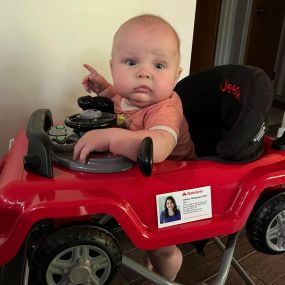⚠️New driver alert⚠️  This gentleman driving around in the red jeep￼ with Jessica Fitzgerald State Farm wrap is a new driver and can be a distraction with his cuteness. ????