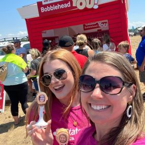 Chloe and Jess representing at the Wings Over Muskegon event today. Whoot whoot! These bobbleheads are the coolest! We got to meet so many wonderful people today and it was an amazing air show!