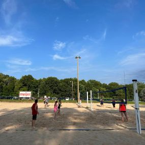 Beautiful evening playing sand volleyball as a team. Even baby Grayson enjoyed himself, can’t you tell by his facial expression and sleeping?!