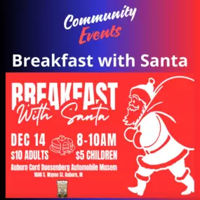 Get into the holiday spirit and enjoy a delightful morning breakfast with Santa on December 14th from 8:00 AM to 10:00 AM! Bring your family for a fun-filled breakfast and the chance to meet Santa himself! ????Don’t miss out on this magical morning—mark your calendars!