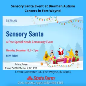 We are excited for this special Sensory Santa event on December 12th! This FREE event is designed specifically for our special needs community, providing a welcoming and comfortable environment for families to enjoy the magic of the season. RSVP today to secure your spot and ensure a joyful experience for everyone!