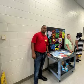 The team and I handed out popsicles to the kids at Pleasant Hill Elementary School. A tasty way to keep cool.