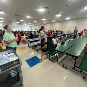 The team and I handed out popsicles to the kids at Pleasant Hill Elementary School. A tasty way to keep cool.