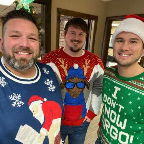 It was Ugly Christmas Sweater Day yesterday at the office!