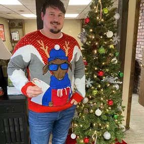 It was Ugly Christmas Sweater Day yesterday at the office!