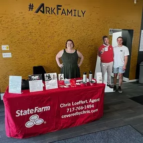 Chris Loeffert State Farm set up a business table at the local gym!