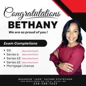 A huge CONGRATULATIONS to Bethany for passing her final Securities Exam! Well done, Bethany, we are so proud of you!