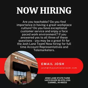 Want to join the Josh Lane Team? We’re hiring and ready to welcome passionate individuals who are eager to make a difference! Interested? Shoot Josh an email - Josh@thejoshlaneteam.com