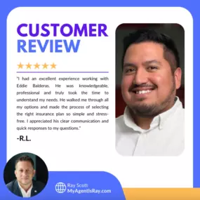 A big thank you to R.L. for sharing this kind feedback about working with Eddie Balderas. We’re thrilled to know that Eddie’s expertise and commitment made your insurance journey simple and stress-free.
If you're looking for customized, professional service, don’t hesitate to reach out. We’re here to help you find the coverage for your needs!