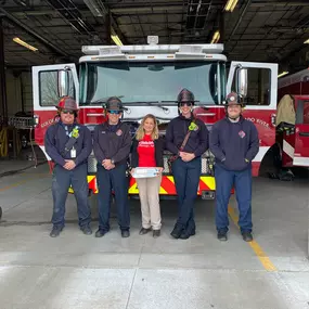 Celebrating National Pizza Day with our local fire department