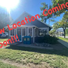 The new location is coming October 16th! 100 E 11th Street (previous Chamber of Commerce building). The gray house across from the Fair Grounds!