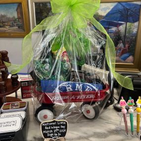 March 27th is National Little Red Wagon Day! Visit our friends All Things Carmel and sign up to win your very own Little Red Wagon!
After visiting with All Things Carmel, stop by our window at 14 W Main Street and see our 