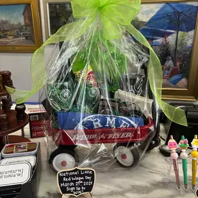 March 27th is National Little Red Wagon Day! Visit our friends All Things Carmel and sign up to win your very own Little Red Wagon!
After visiting with All Things Carmel, stop by our window at 14 W Main Street and see our 