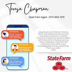 Review alert! More customers shouting out to the Chapman Agency! Call us today to see how we can help you navigate the insurance shopping process.  Your new insurance experience starts with us! #chapmanstatefarm