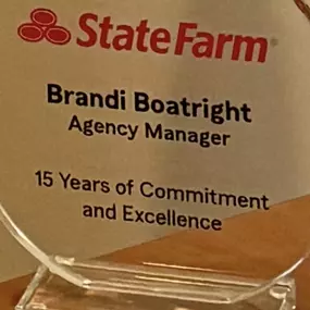 Here's to Brandi Boatright and her 15 years of growth, learning, and making a difference. Brandi, your journey has truly been remarkable. Your leadership, dedication and commitment to excellence inspires us all! Happy 15-year anniversary with Michael Nickas State Farm Agency.