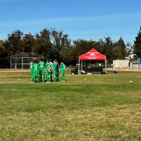 Soccer and pop-up tents