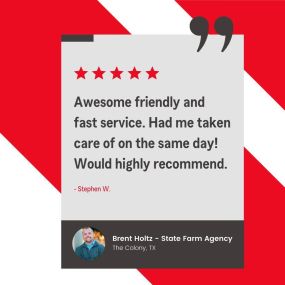 Thank you, Stephen, for the 5 Stars. Glad you trust us with your insurance needs. Let us know if there is anything else we can do for you! ⭐️